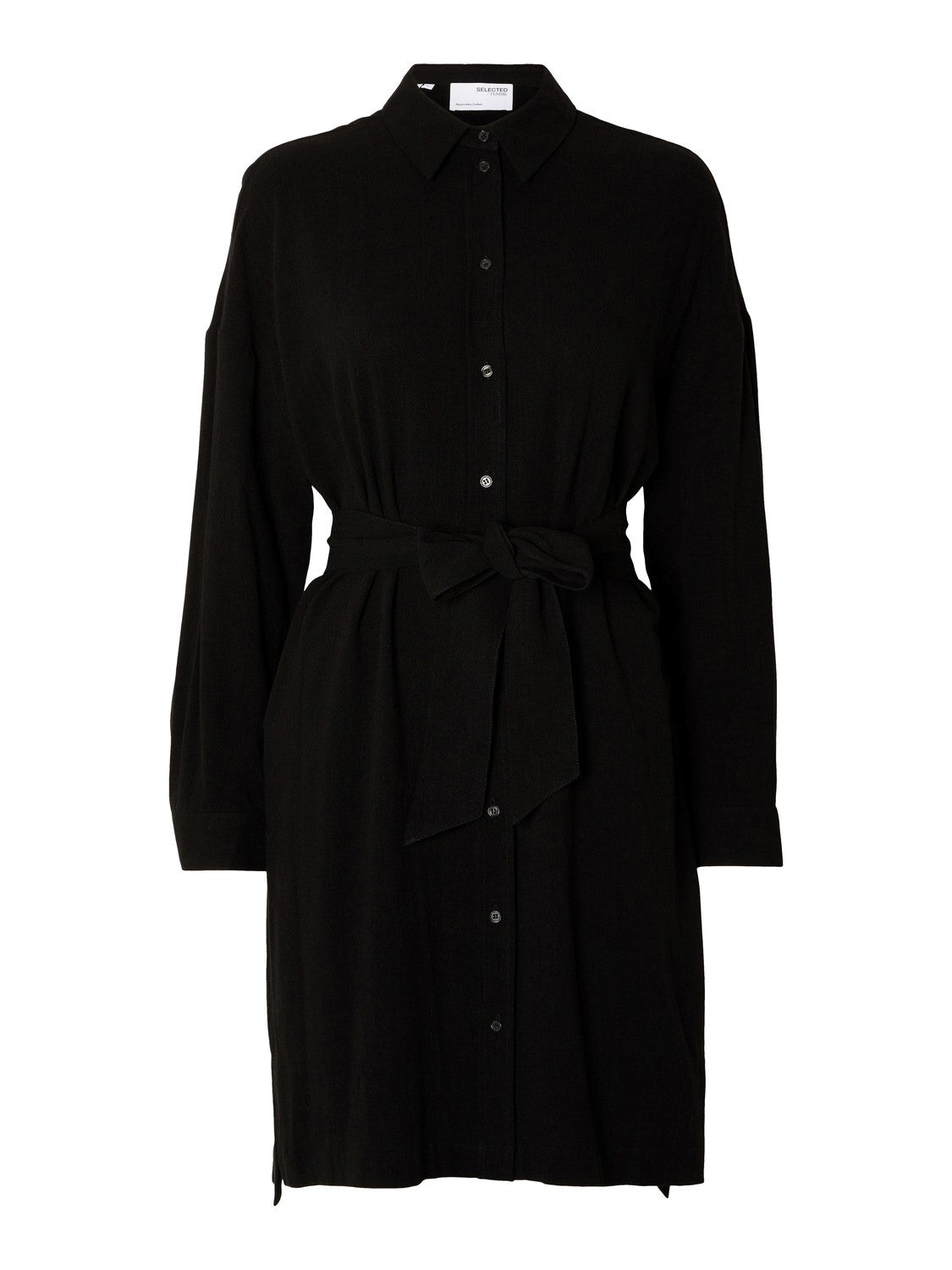 Viva-Tonia Long Linen Shirt - Black