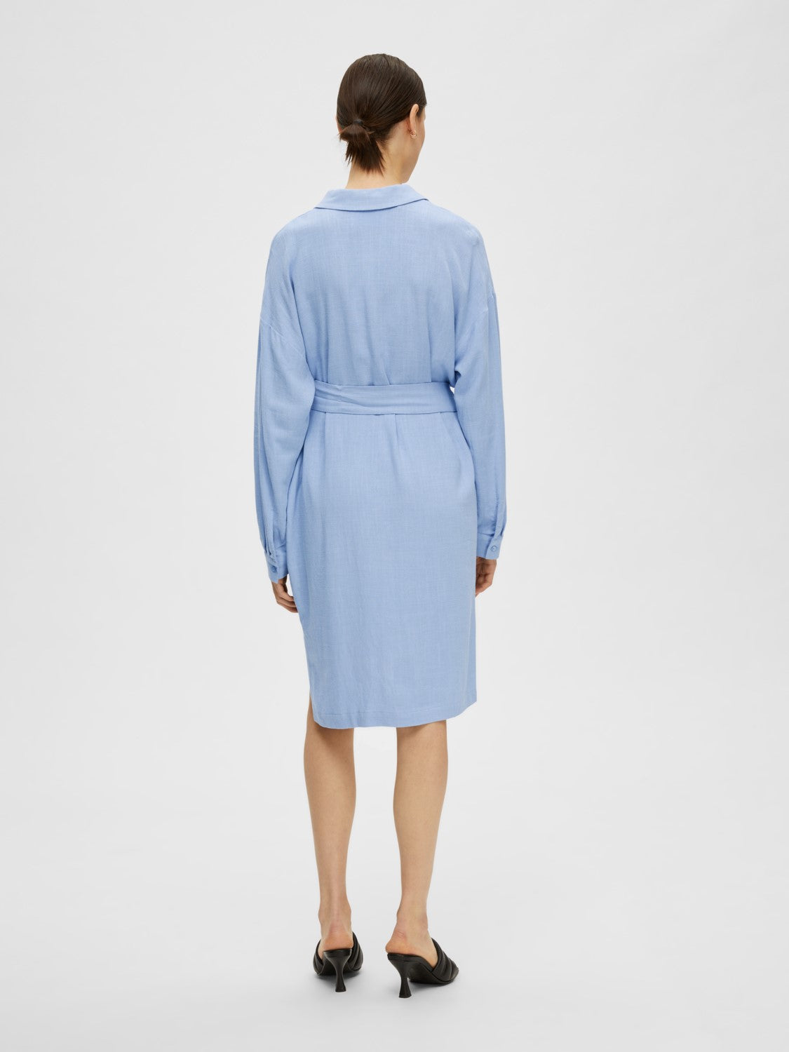 Viva-Tonia Long Linen Shirt - Blue Heron