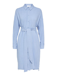 Viva-Tonia Long Linen Shirt - Blue Heron