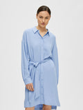 Viva-Tonia Long Linen Shirt - Blue Heron