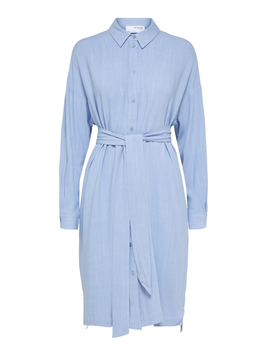 Viva-Tonia Long Linen Shirt - Blue Heron
