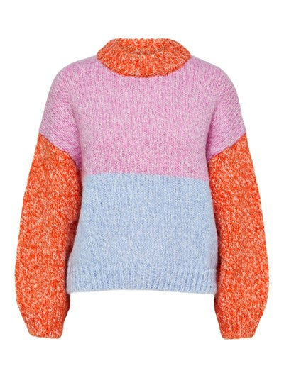 Winnie Ls Knit O-Neck - Cyclamen Mix