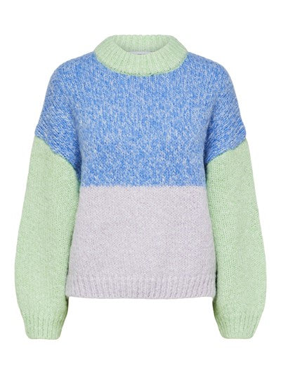 Winnie Ls Knit O-Neck - Ultramarine Mix