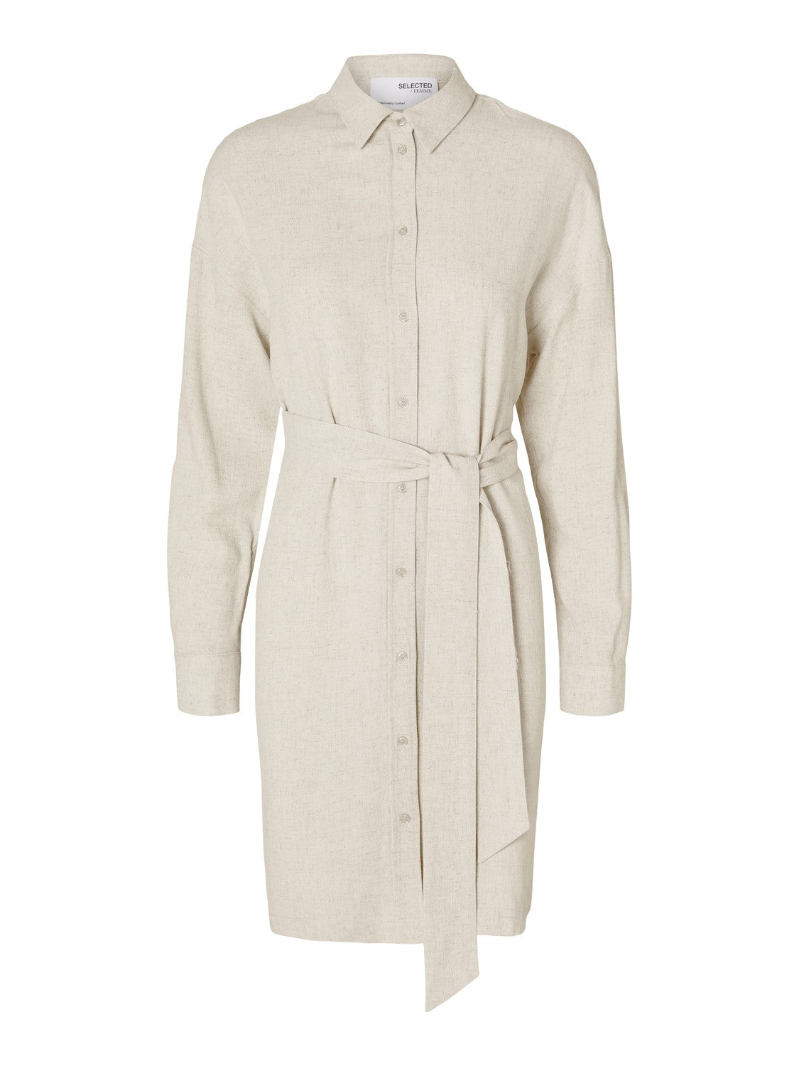 Viva-Tonia Long Linen Shirt - Sandshell