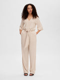 Viva 2/4 Long Linen Jumpsuit - Sandshell