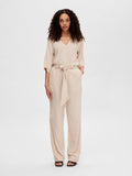 Viva 2/4 Long Linen Jumpsuit - Sandshell