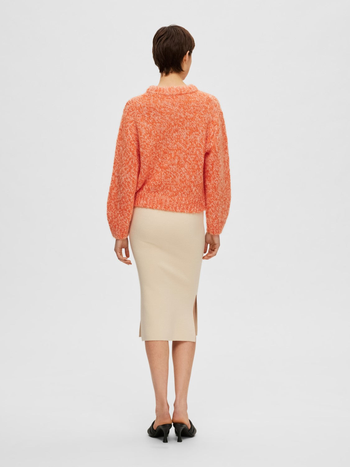Suanne Ls Knit O-Neck - Orangeade