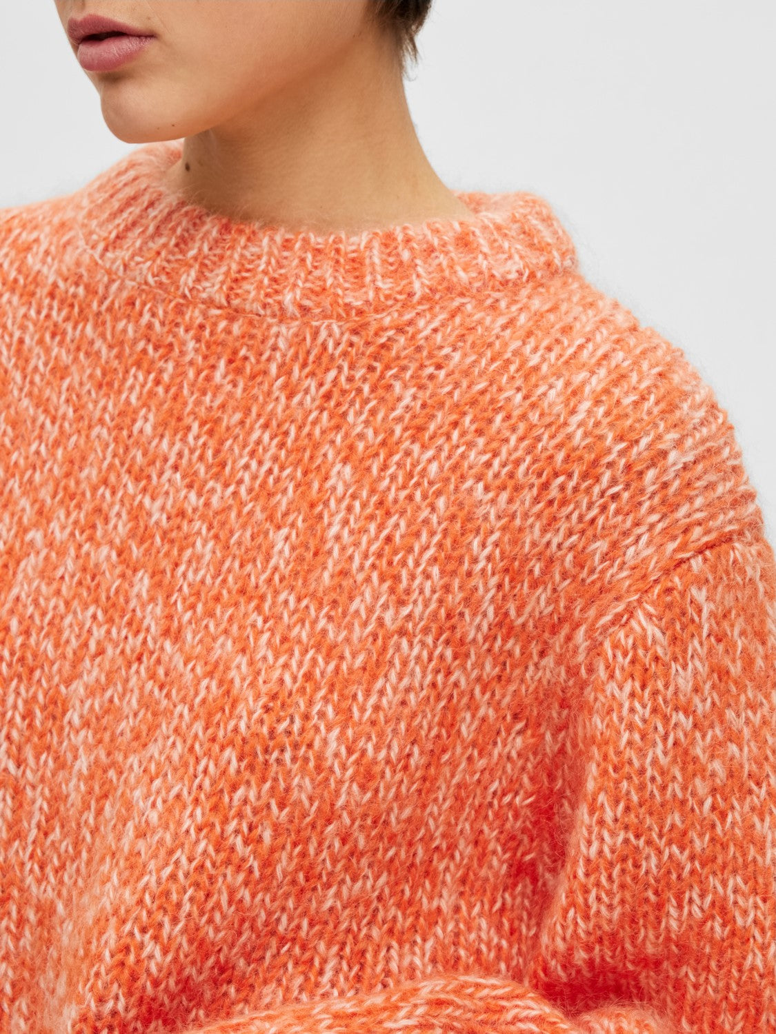Suanne Ls Knit O-Neck - Orangeade