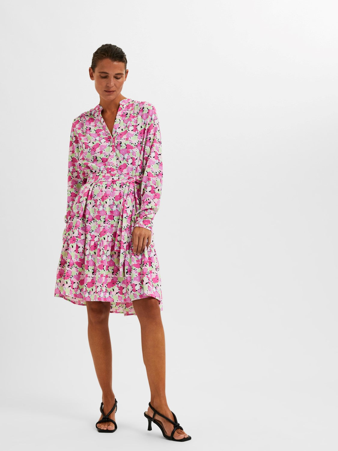 Mivi Ls Short Aop Dress - Black Aop