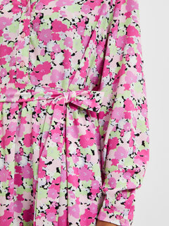 Mivi Ls Short Aop Dress - Black Aop