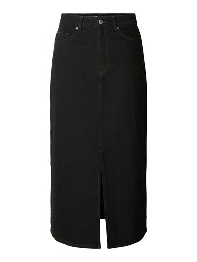 Selected Femme Krista-Gerda HW Denim Maxikjol - Black Denim