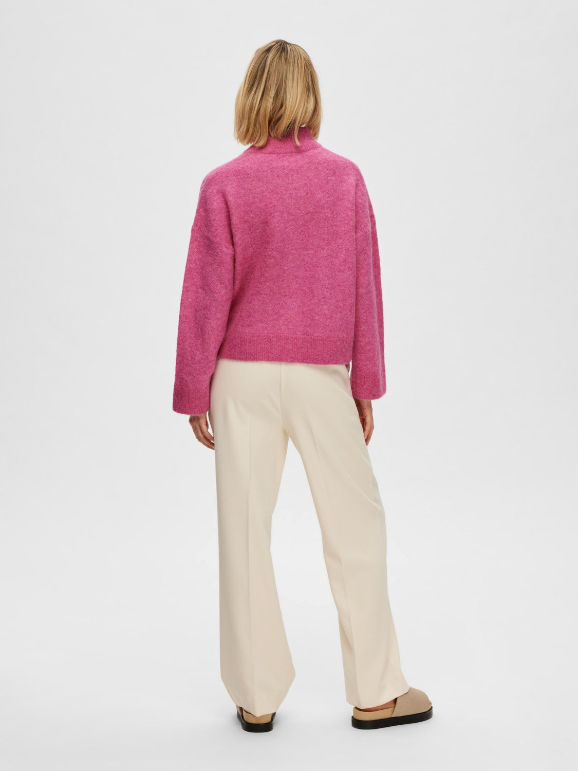 Sia Ls Knit Zipper Cardigan - Phlox Pink Melange
