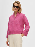 Sia Ls Knit Zipper Cardigan - Phlox Pink Melange