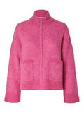 Sia Ls Knit Zipper Cardigan - Phlox Pink Melange