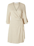 Maurine 3/4 Short Wrap Dress EX - Sandshell