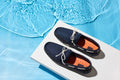 Braided Lace Loafer - Navy/White