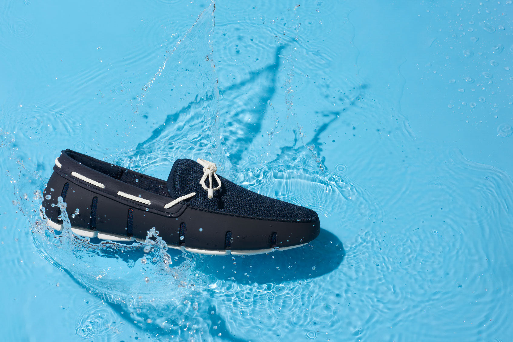 Braided Lace Loafer - Navy/White