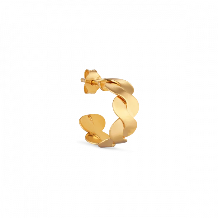 Small Wavy Hoop - Gold
