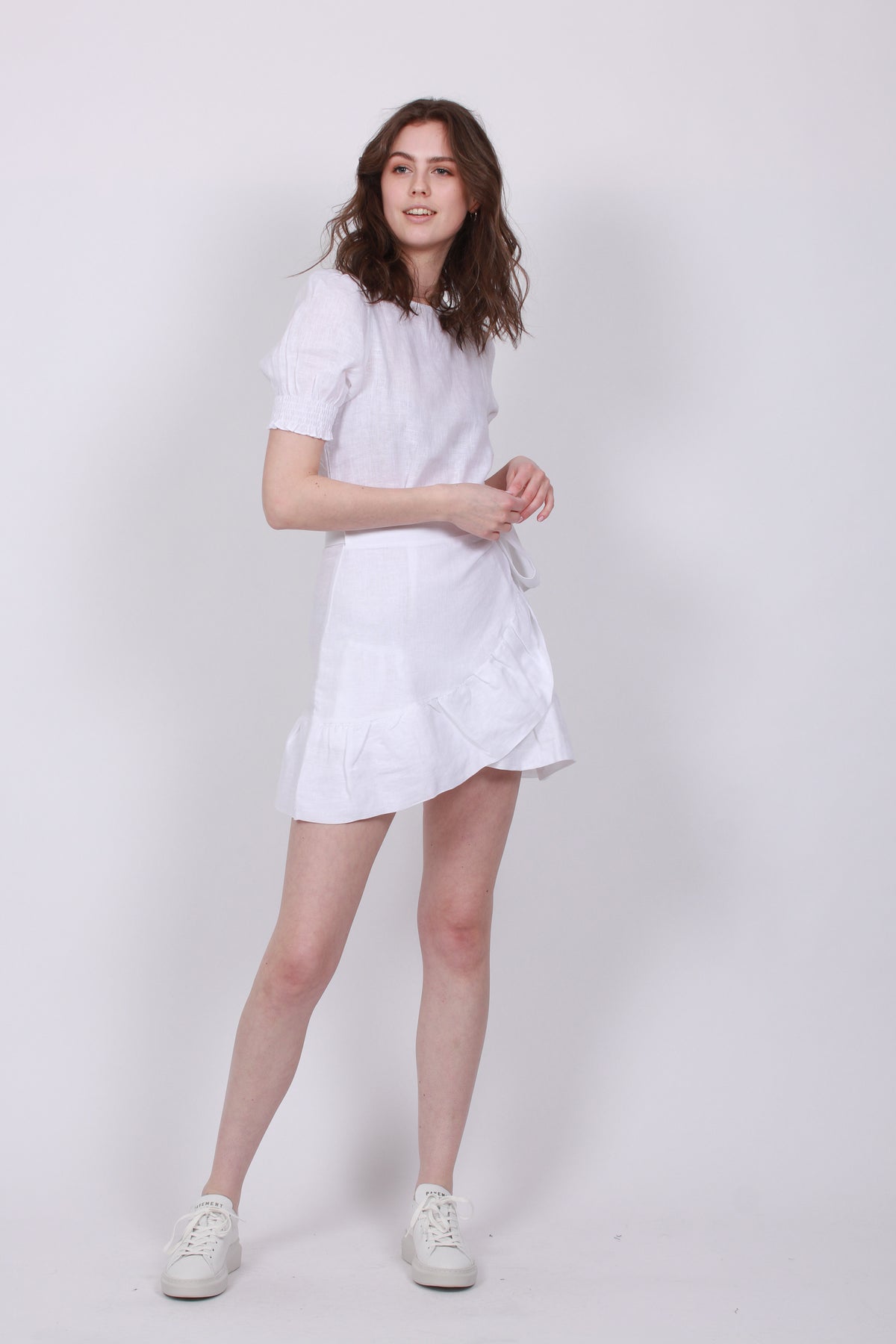 Serena Linen Dress - White - Ella & il - Kjoler - VILLOID.no