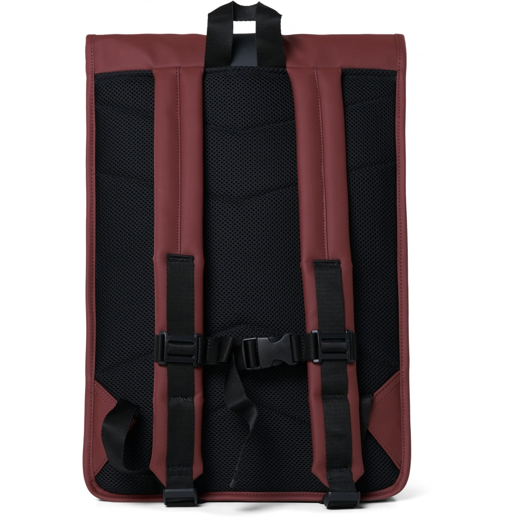 Roll Top Rucksack - Maroon - Rains - Tilbehør - VILLOID.no