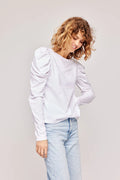 Empire Long Sleeve Blouse - Optical White