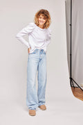 Empire Long Sleeve Blouse - Optical White