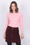 Stretch Cotton Cable Crew - Preppy Pink - GANT - Gensere - VILLOID.no