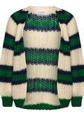 Vera Knit Cardigan - Green/Offwhite