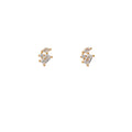 Mixed Stone Cluster Stud Earrings  - Crystal