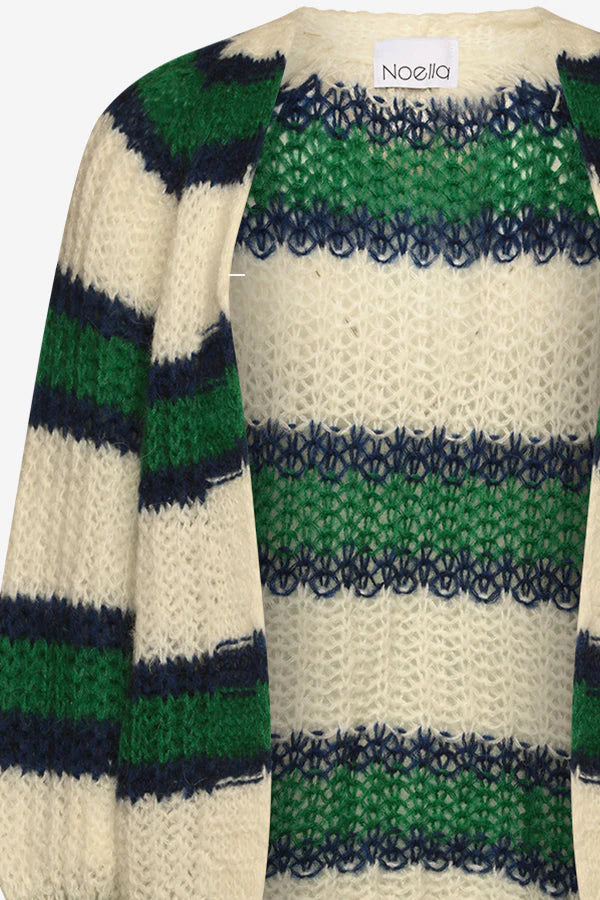Vera Knit Cardigan - Green/Offwhite