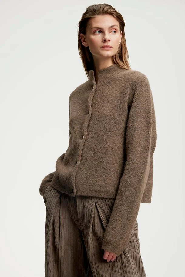 AlphaGZ Short Cardigan - Walnut Melange