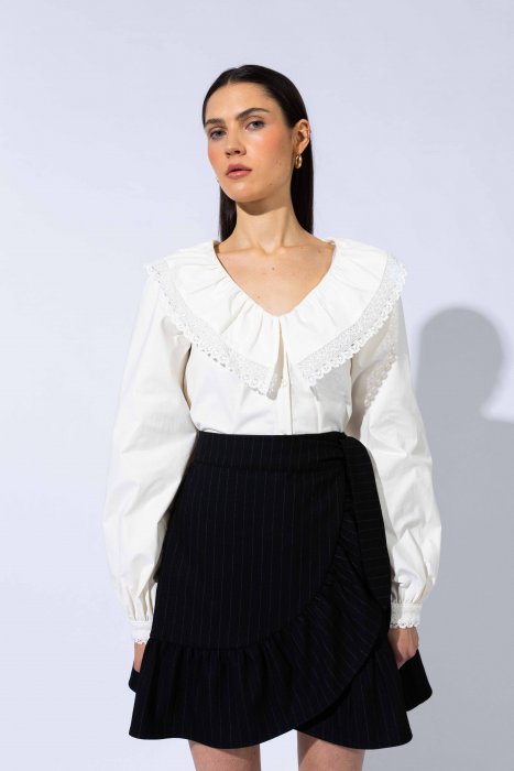 Wanda Skirt - Black Pinstripe