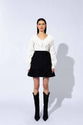 Wanda Skirt - Black Pinstripe