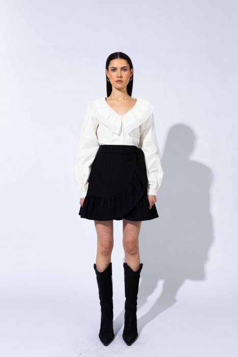 Wanda Skirt - Black Pinstripe