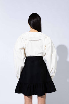 Wanda Skirt - Black Pinstripe