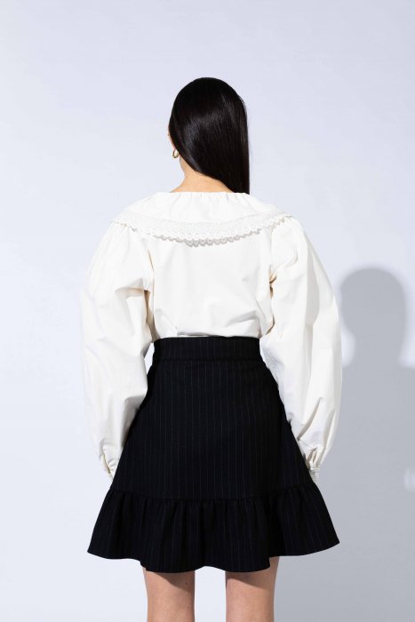 Wanda Skirt - Black Pinstripe