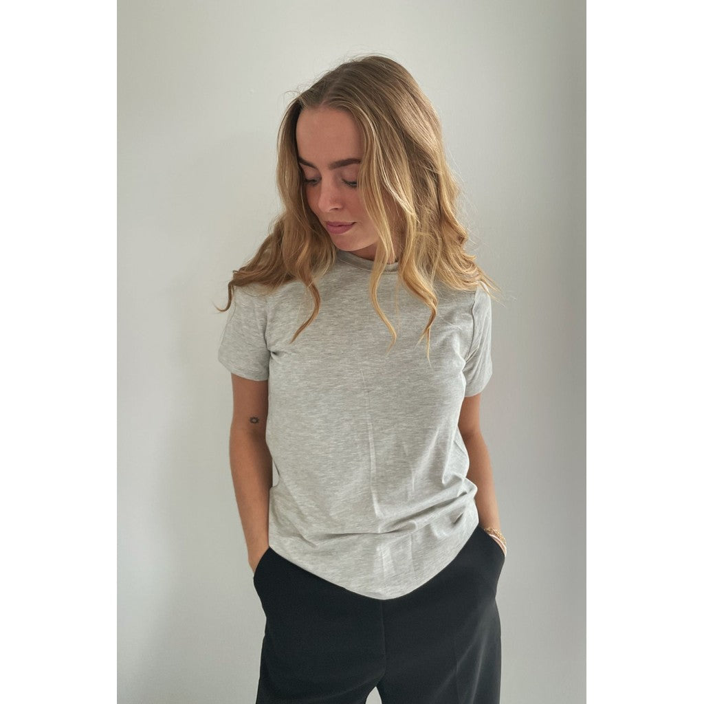 Stabil Top S/S - Light Grey Melange