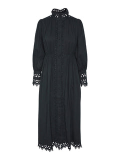 Yastrima LS Long Shirt Dress - Black