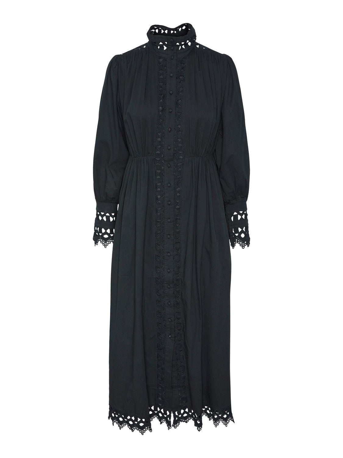 Yastrima LS Long Shirt Dress - Black