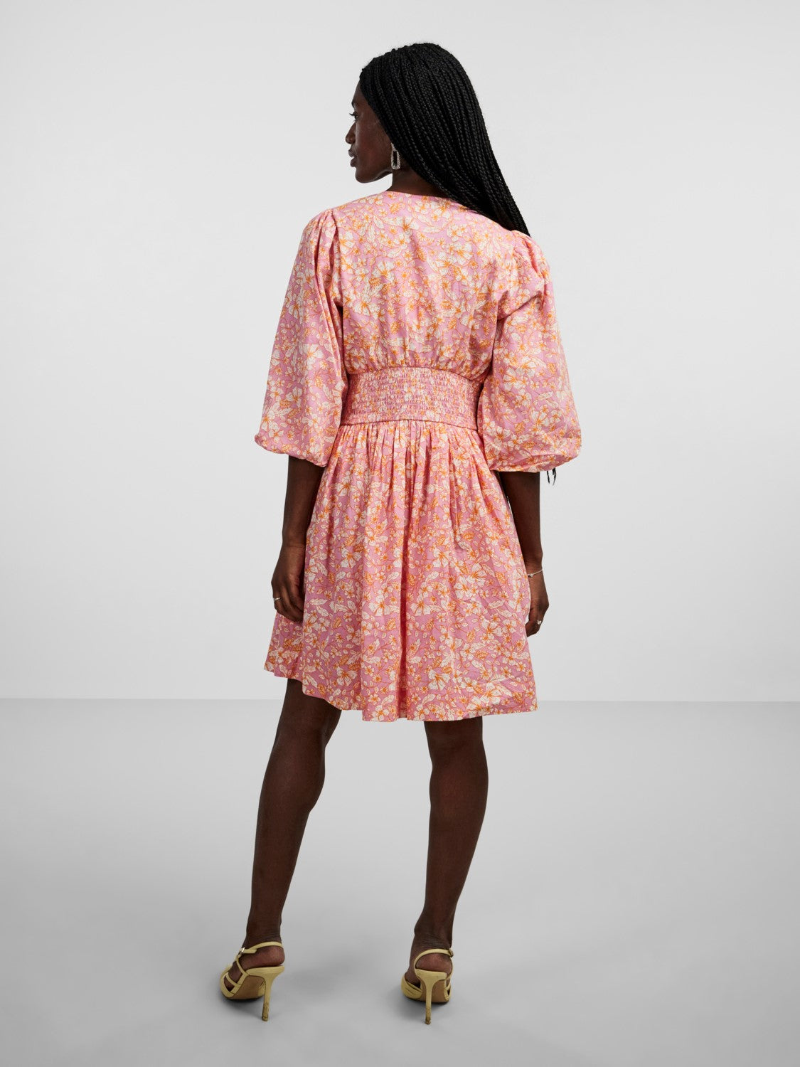 Yaslana 3/4 Shirt Dress - Rosebloom