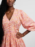 Yaslana 3/4 Shirt Dress - Rosebloom