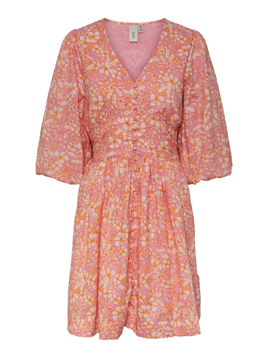 Yaslana 3/4 Shirt Dress - Rosebloom