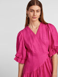 Yasprima 2/4 Wrap Dress - Fuchsia Purple