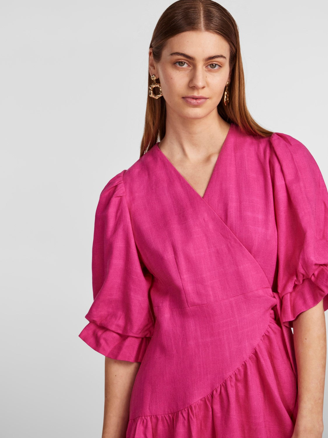 Yasprima 2/4 Wrap Dress - Fuchsia Purple