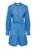 Yaszira LS Shirt Dress - Azure Blue