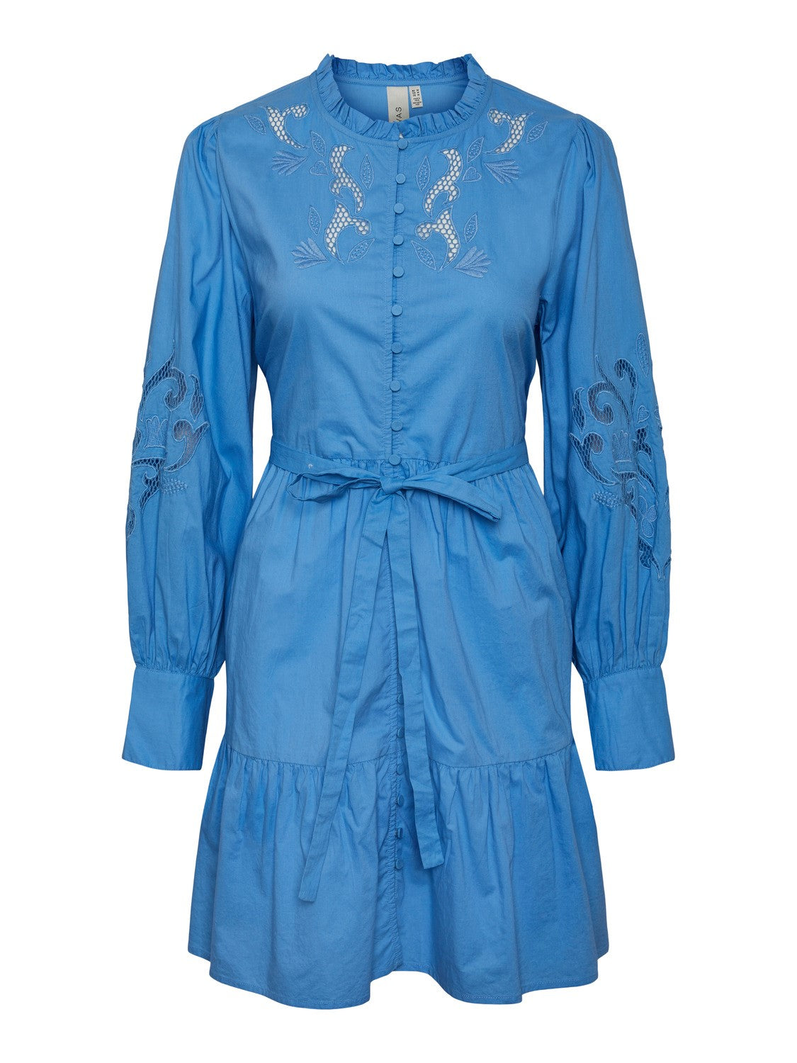 Yaszira LS Shirt Dress - Azure Blue