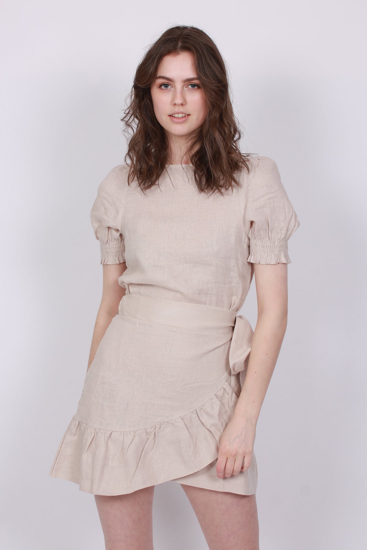 Serena Linen Dress - Beige - Ella & il - Kjoler - VILLOID.no