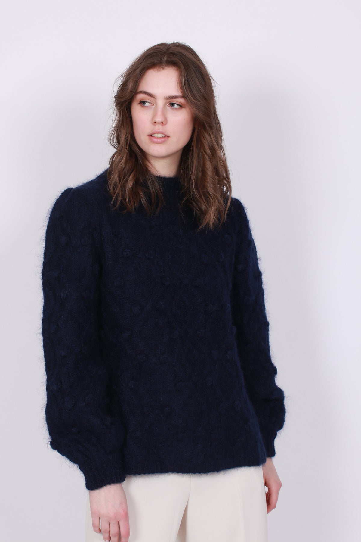 Andrea Chunky Knit Sweater - Navy - Ella & il - Gensere - VILLOID.no
